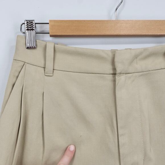 NWT Madewell The Harlow Short In Drapey Twill Pleated Vintage Khaki Tan Size 0 - Picture 6 of 10